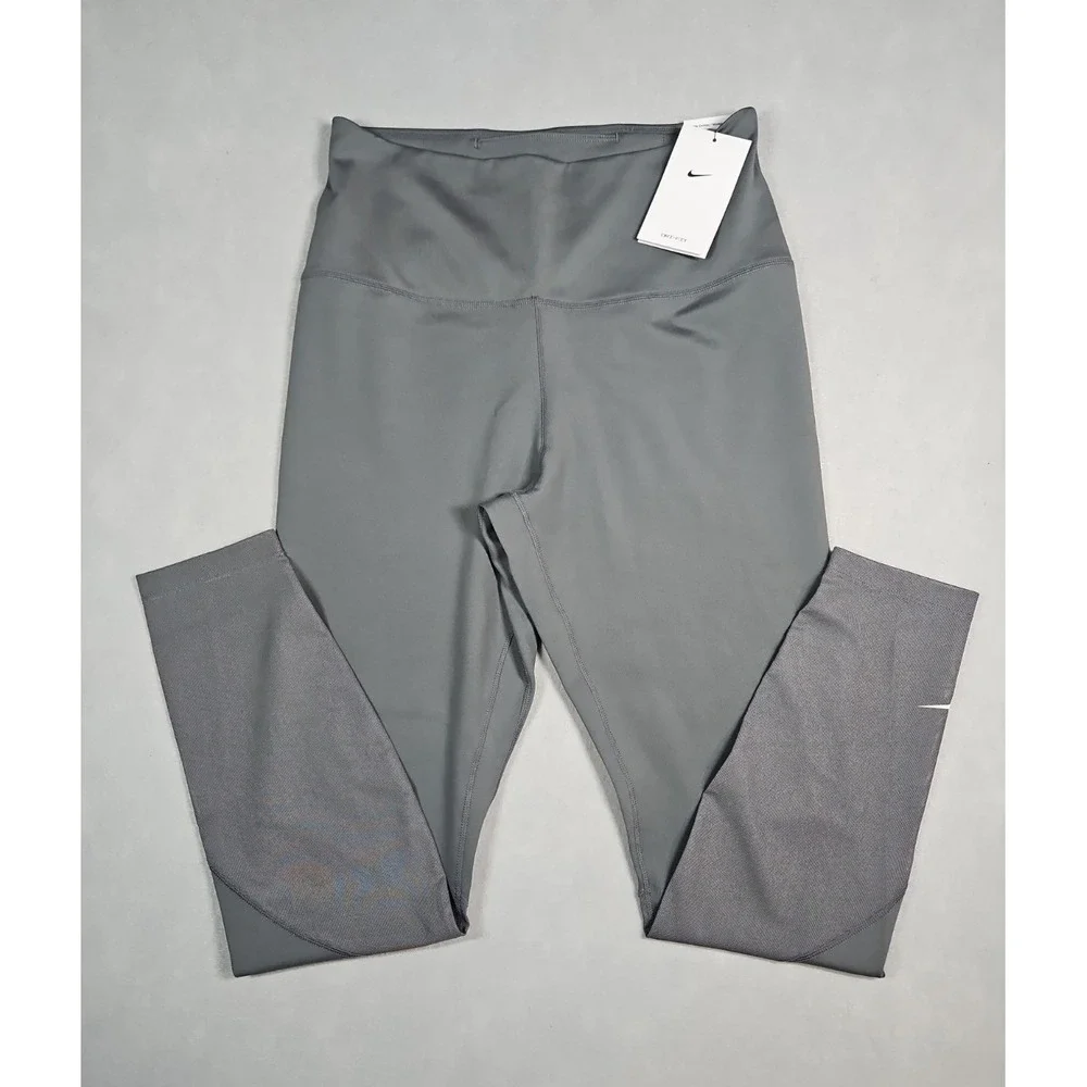 Nike One Womens Gray High Rise 7/8 Dri-FIT Leggings Size Medium NWT
